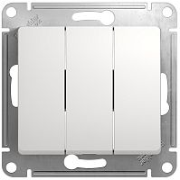 Выключатель без рамки Systeme Electric Glossa 3-кл. белый картинка
